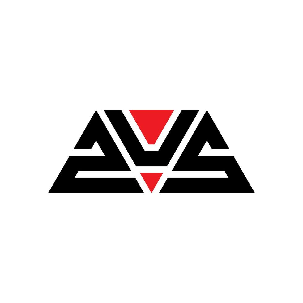 création de logo de lettre triangle zus avec forme de triangle. monogramme de conception de logo triangle zus. modèle de logo vectoriel triangle zus avec couleur rouge. logo triangulaire zus logo simple, élégant et luxueux. zus