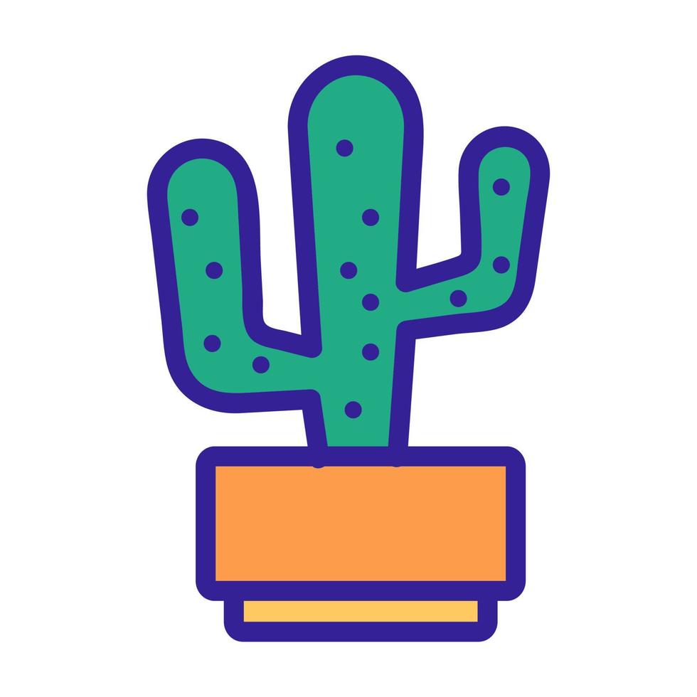 vecteur d'icône de cactus. illustration de symbole de contour isolé