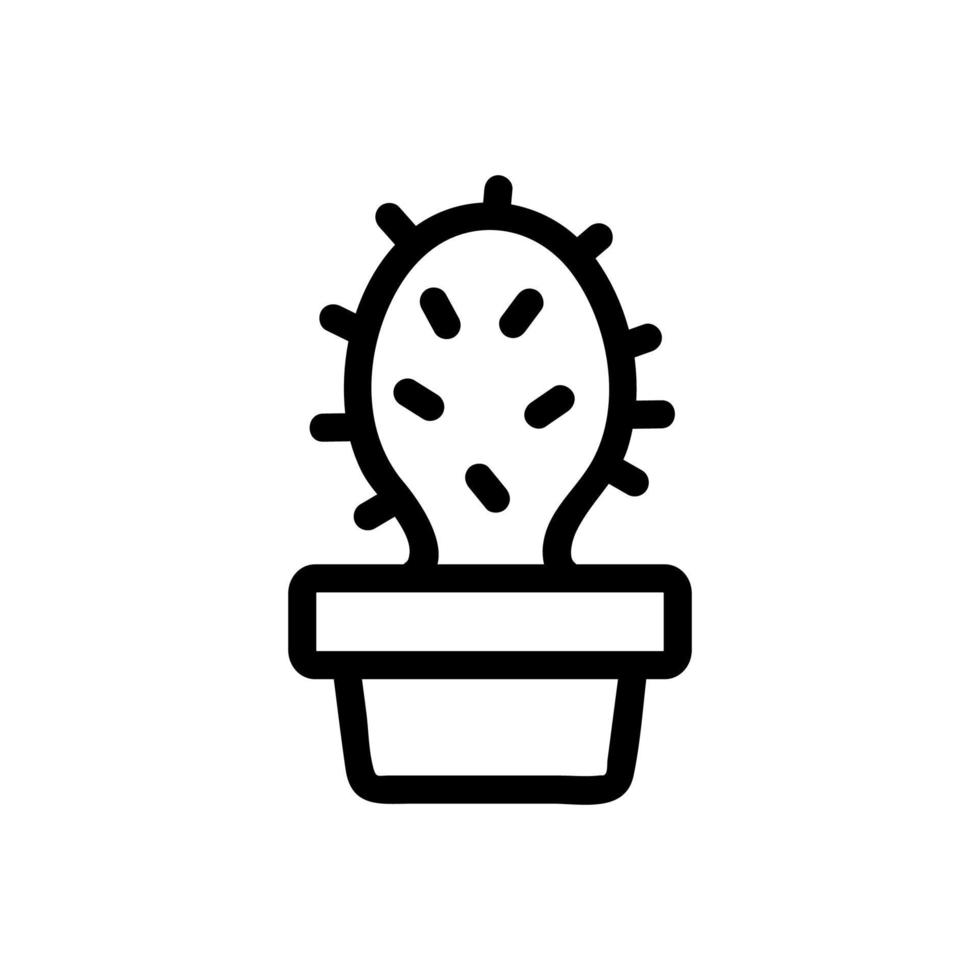 vecteur d'icône de cactus. illustration de symbole de contour isolé