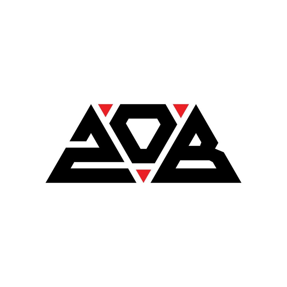 création de logo de lettre triangle zob avec forme de triangle. monogramme de conception de logo triangle zob. modèle de logo vectoriel triangle zob avec couleur rouge. logo triangulaire zob logo simple, élégant et luxueux. zob