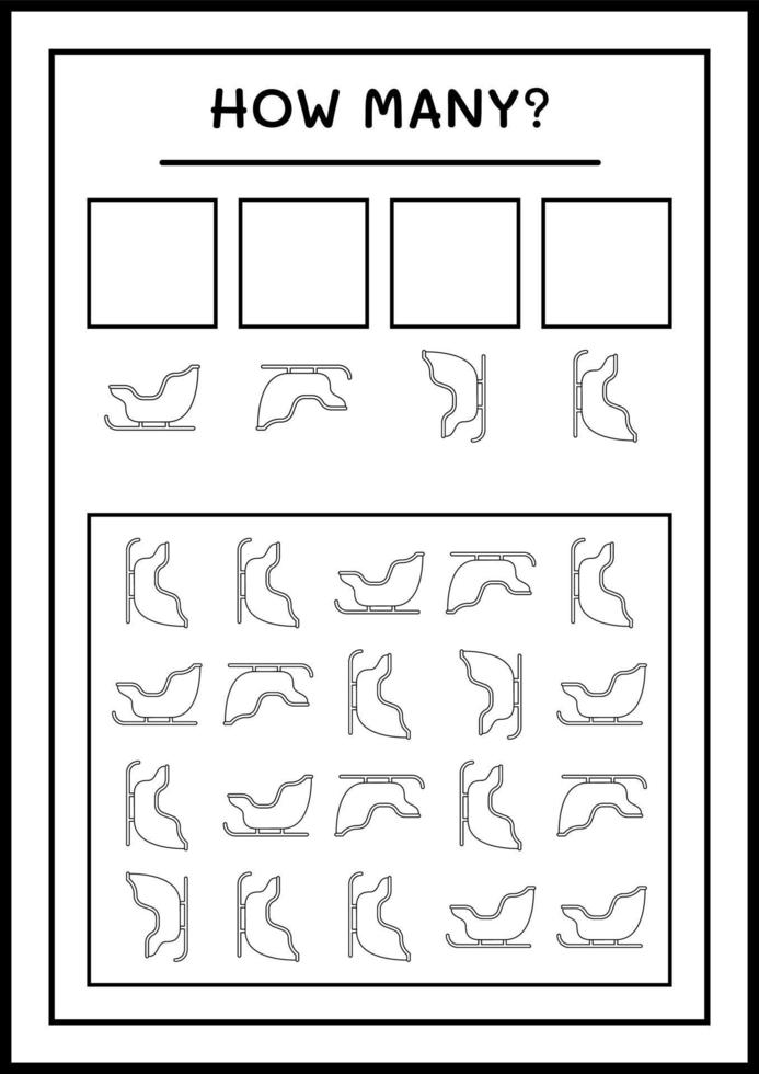 combien de traîneau du père noël, jeu pour les enfants. illustration vectorielle, feuille de calcul imprimable vecteur