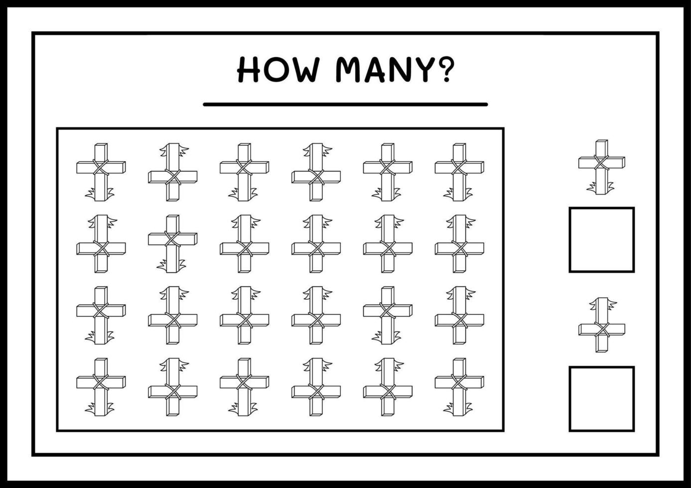 combien de sainte croix, jeu pour enfants. illustration vectorielle, feuille de calcul imprimable vecteur