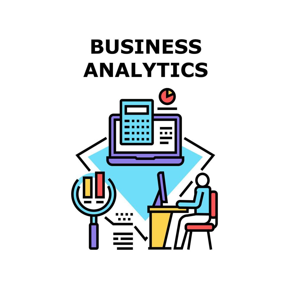 couleur de concept de vecteur d'occupation d'analyse d'entreprise