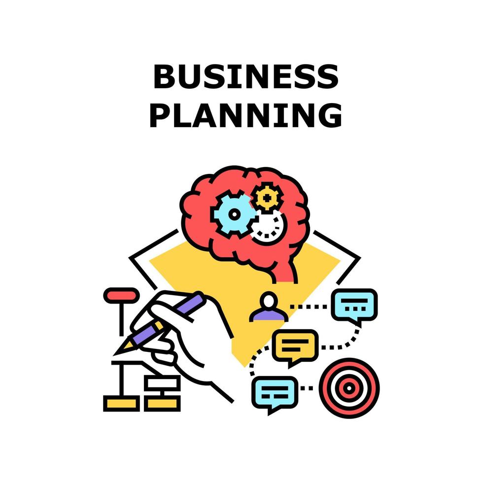 couleur de concept de vecteur de stratégie de planification d'entreprise