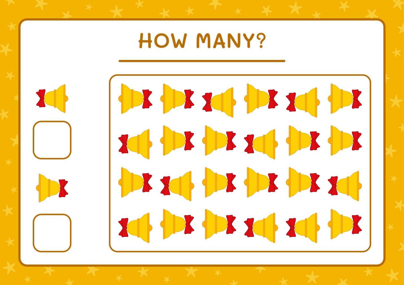 combien de cloche de noël, jeu pour enfants. illustration vectorielle, feuille de calcul imprimable vecteur