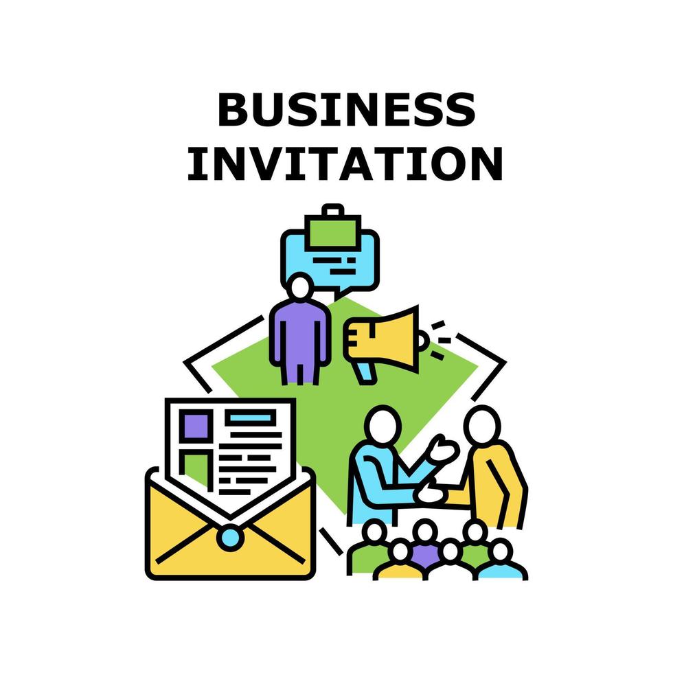 illustration vectorielle d'invitation d'affaires icône vecteur