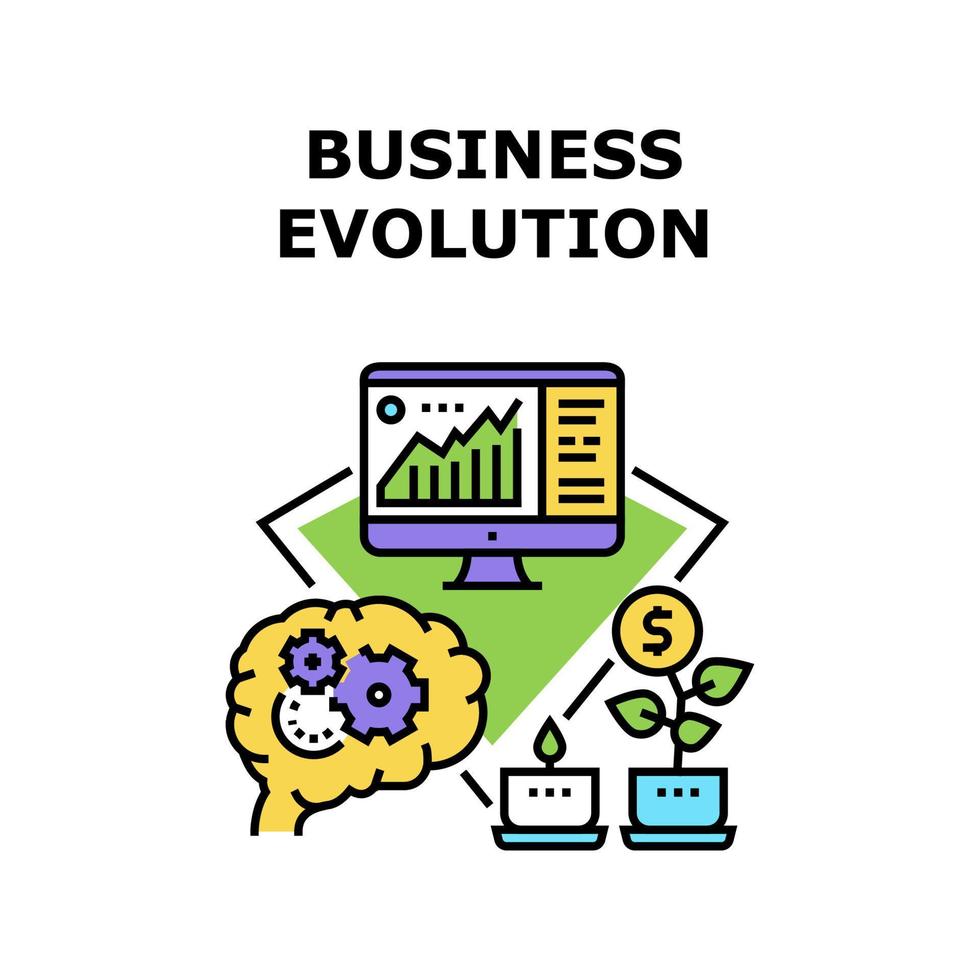 évolution de l'entreprise développer la couleur du concept de vecteur