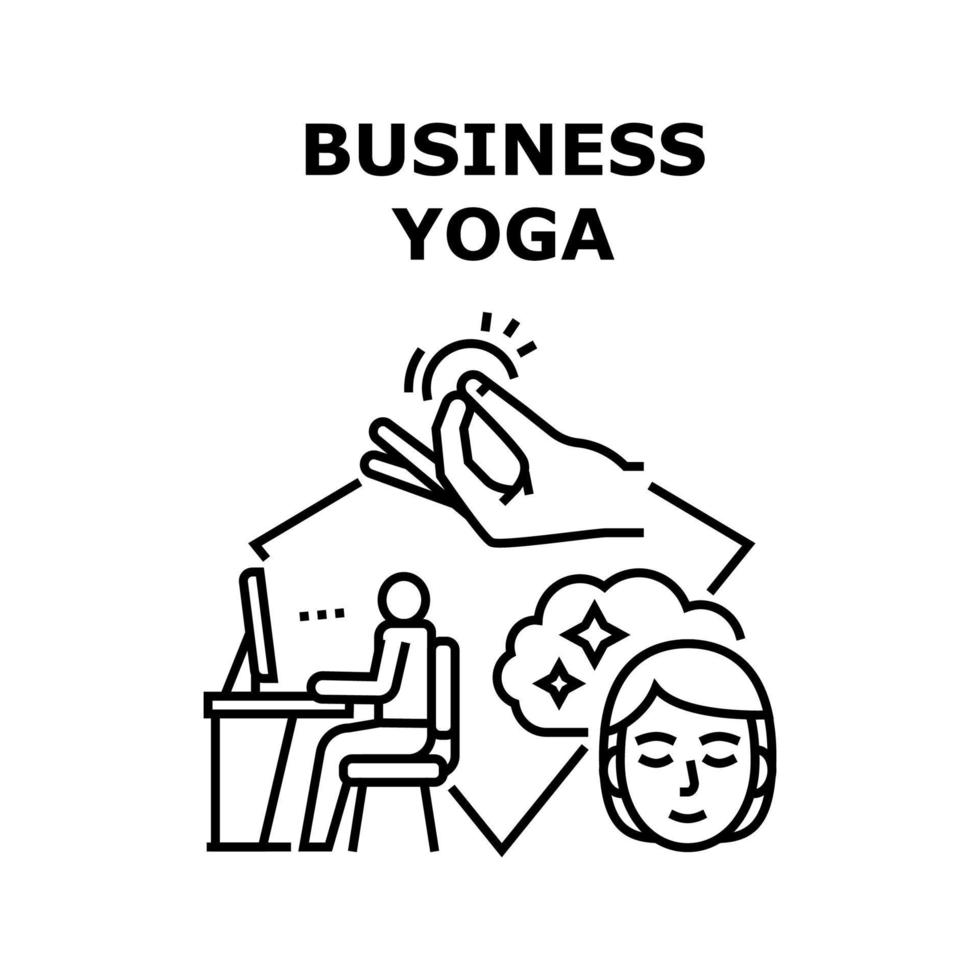 concept de vecteur de yoga entreprise illustration noire