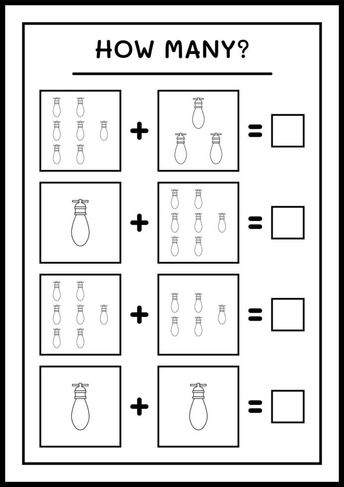 combien de lumières de noël, jeu pour enfants. illustration vectorielle, feuille de calcul imprimable vecteur