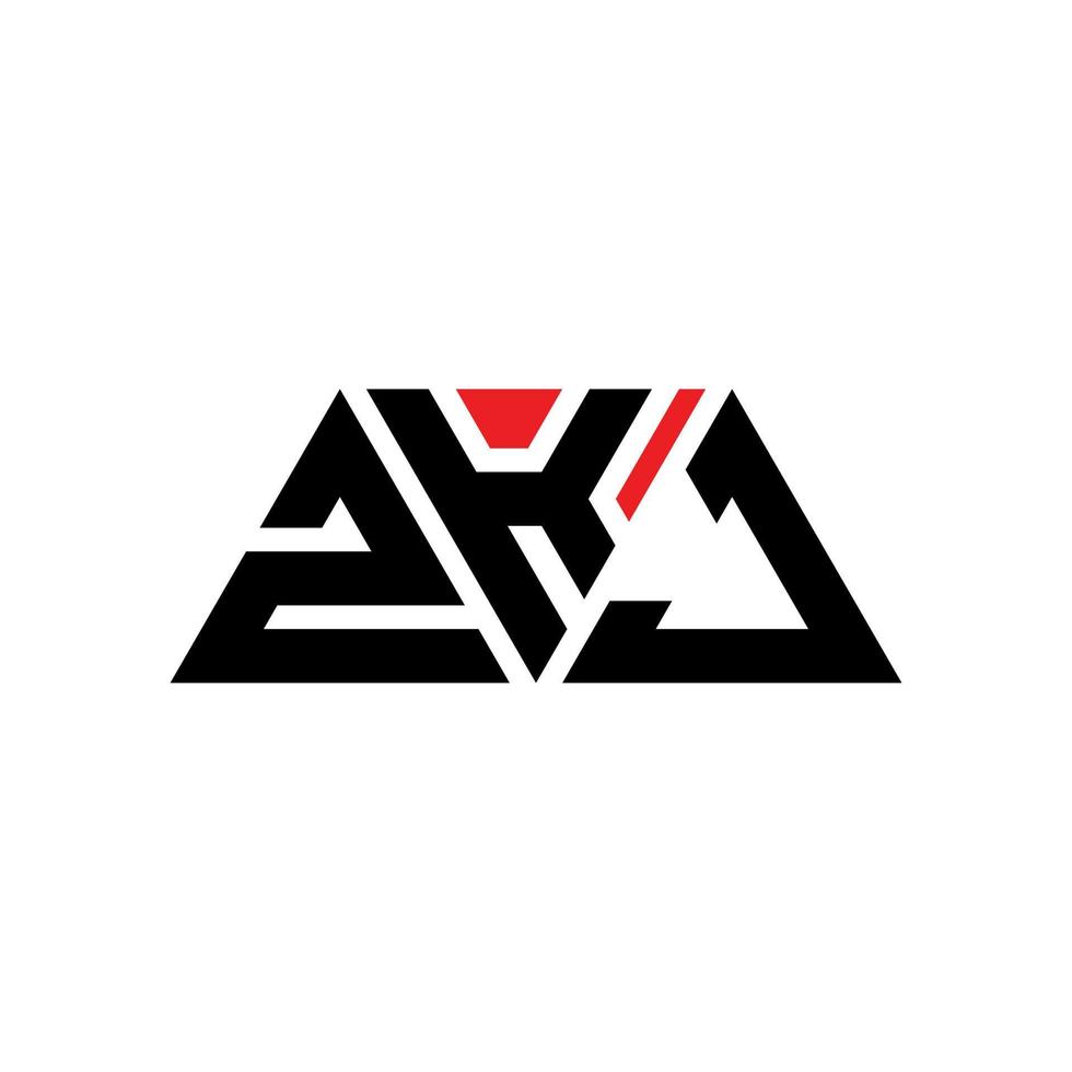 création de logo de lettre triangle zkj avec forme de triangle. monogramme de conception de logo triangle zkj. modèle de logo vectoriel triangle zkj avec couleur rouge. logo triangulaire zkj logo simple, élégant et luxueux. zkj