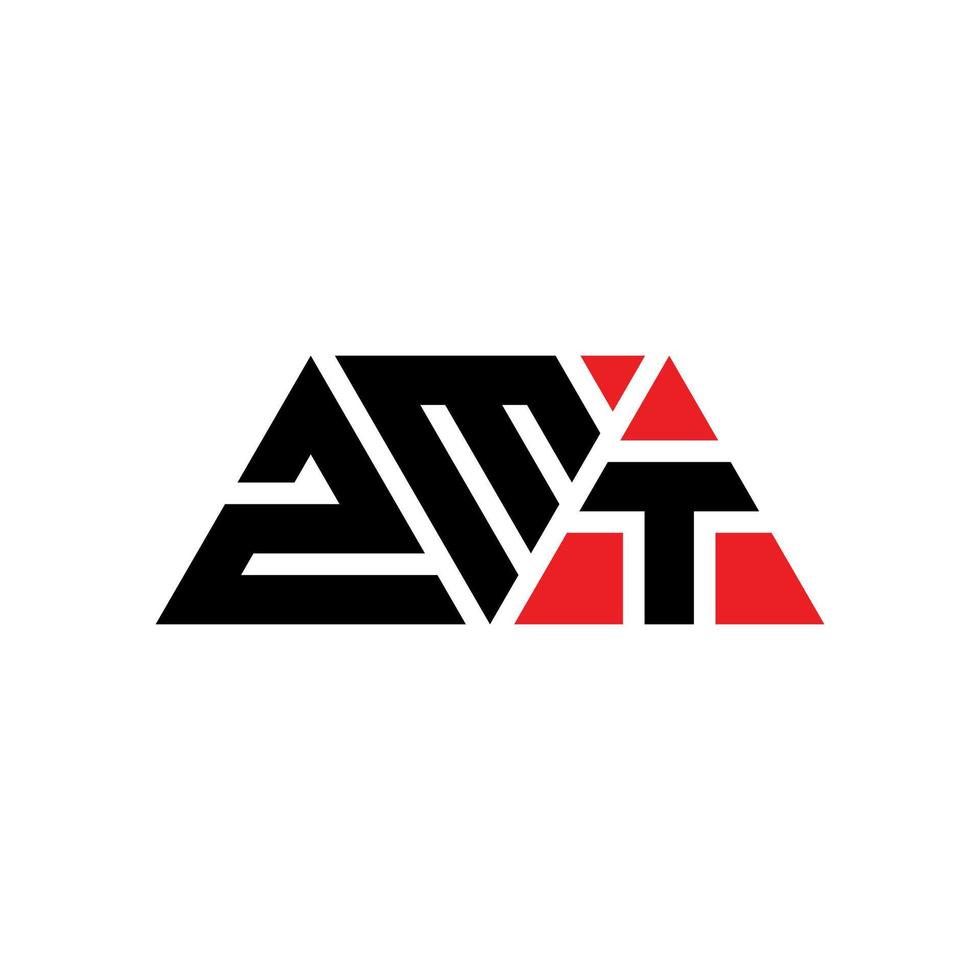 création de logo de lettre triangle zmt avec forme de triangle. monogramme de conception de logo triangle zmt. modèle de logo vectoriel triangle zmt avec couleur rouge. logo triangulaire zmt logo simple, élégant et luxueux. zmt