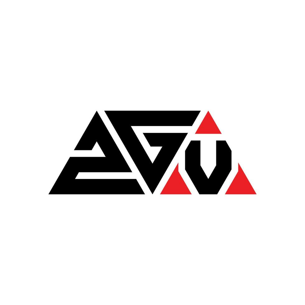 création de logo de lettre triangle zgv avec forme de triangle. monogramme de conception de logo triangle zgv. modèle de logo vectoriel triangle zgv avec couleur rouge. logo triangulaire zgv logo simple, élégant et luxueux. zgv