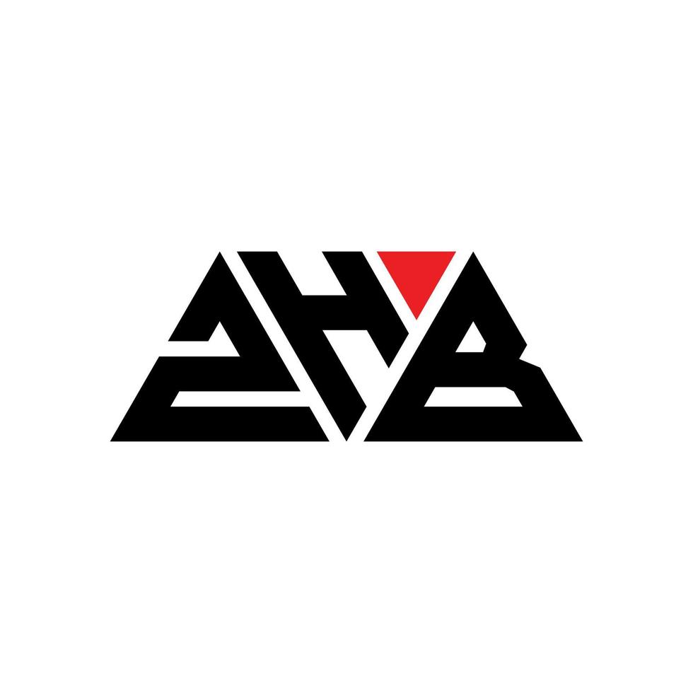 création de logo de lettre triangle zhb avec forme de triangle. monogramme de conception de logo triangle zhb. modèle de logo vectoriel triangle zhb avec couleur rouge. logo triangulaire zhb logo simple, élégant et luxueux. zhb