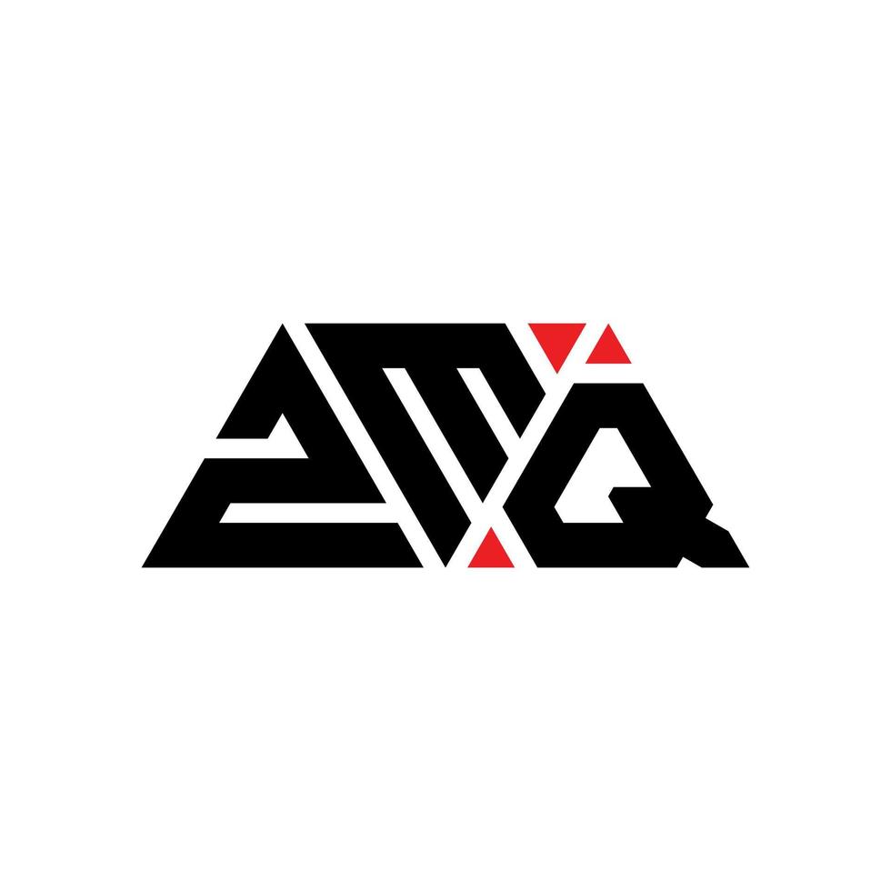 création de logo de lettre triangle zmq avec forme de triangle. monogramme de conception de logo triangle zmq. modèle de logo vectoriel triangle zmq avec couleur rouge. logo triangulaire zmq logo simple, élégant et luxueux. zmq