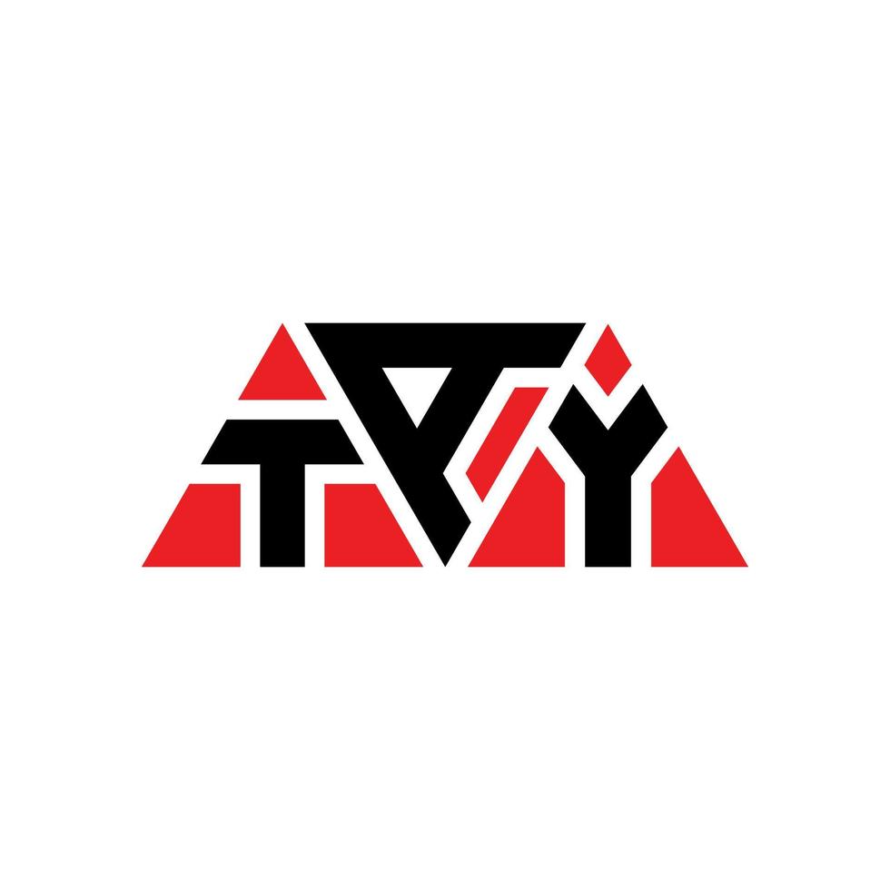 création de logo de lettre triangle tay avec forme de triangle. monogramme de conception de logo tay triangle. modèle de logo vectoriel tay triangle avec couleur rouge. tay logo triangulaire logo simple, élégant et luxueux. tay