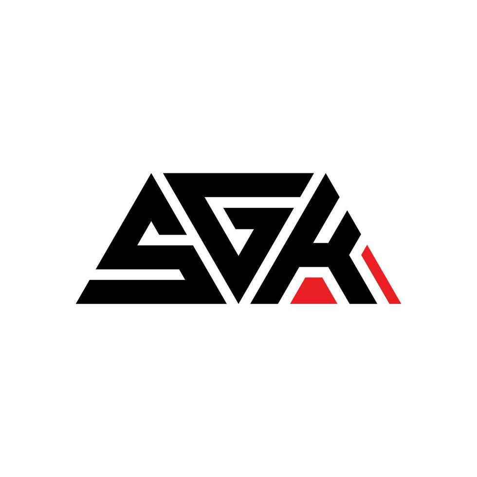 création de logo de lettre triangle sgk avec forme de triangle. monogramme de conception de logo triangle sgk. modèle de logo vectoriel triangle sgk avec couleur rouge. logo triangulaire sgk logo simple, élégant et luxueux. sgk