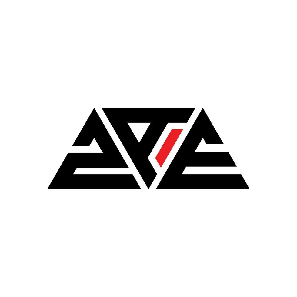 création de logo de lettre triangle zae avec forme de triangle. monogramme de conception de logo triangle zae. modèle de logo vectoriel triangle zae avec couleur rouge. logo triangulaire zae logo simple, élégant et luxueux. zae