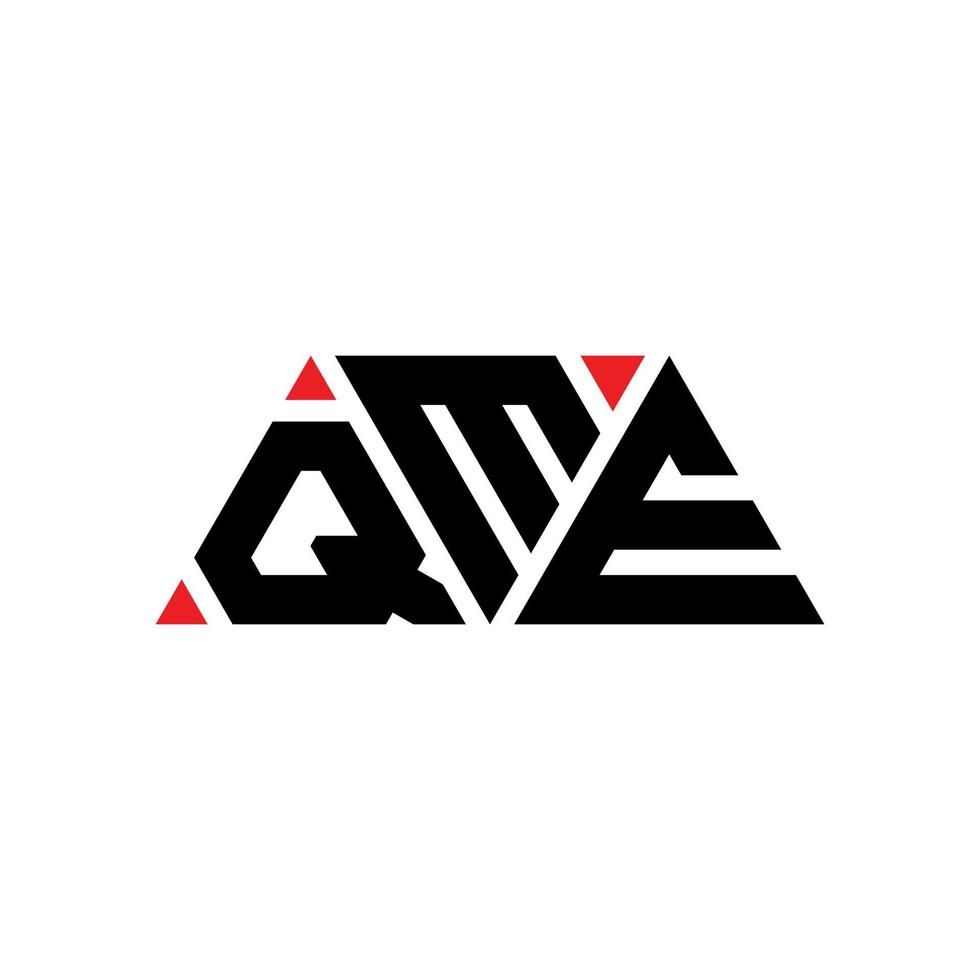 création de logo de lettre triangle qme avec forme de triangle. monogramme de conception de logo triangle qme. modèle de logo vectoriel triangle qme avec couleur rouge. logo triangulaire qme logo simple, élégant et luxueux. qme