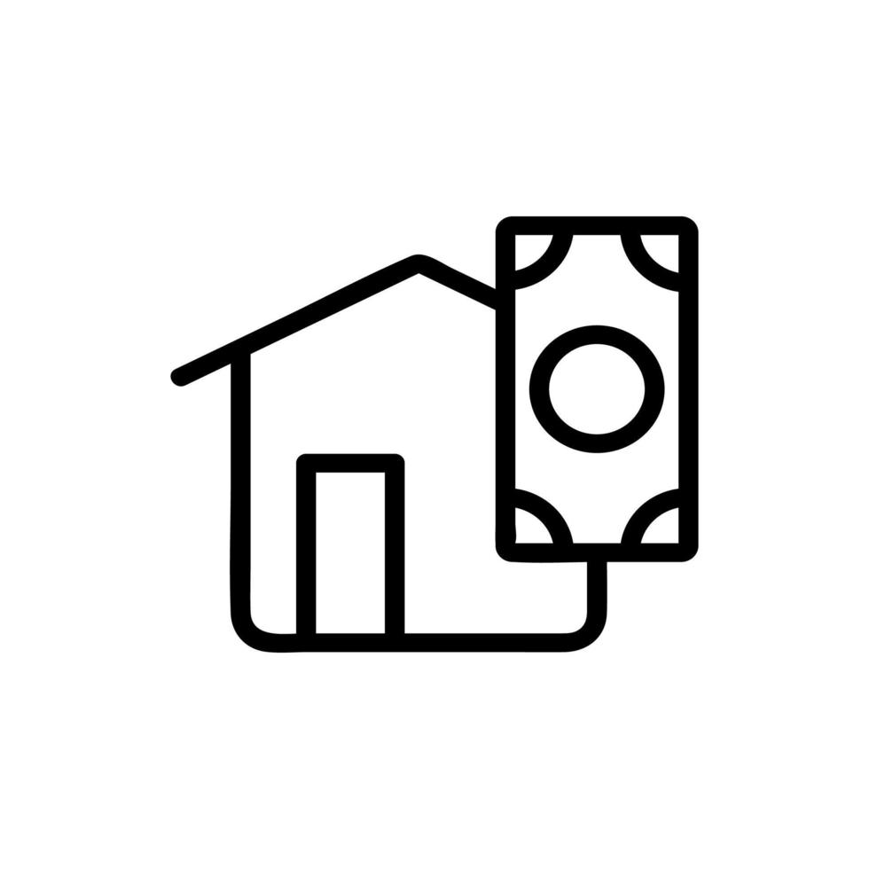 vecteur d'icône maison et dollar. illustration de symbole de contour isolé