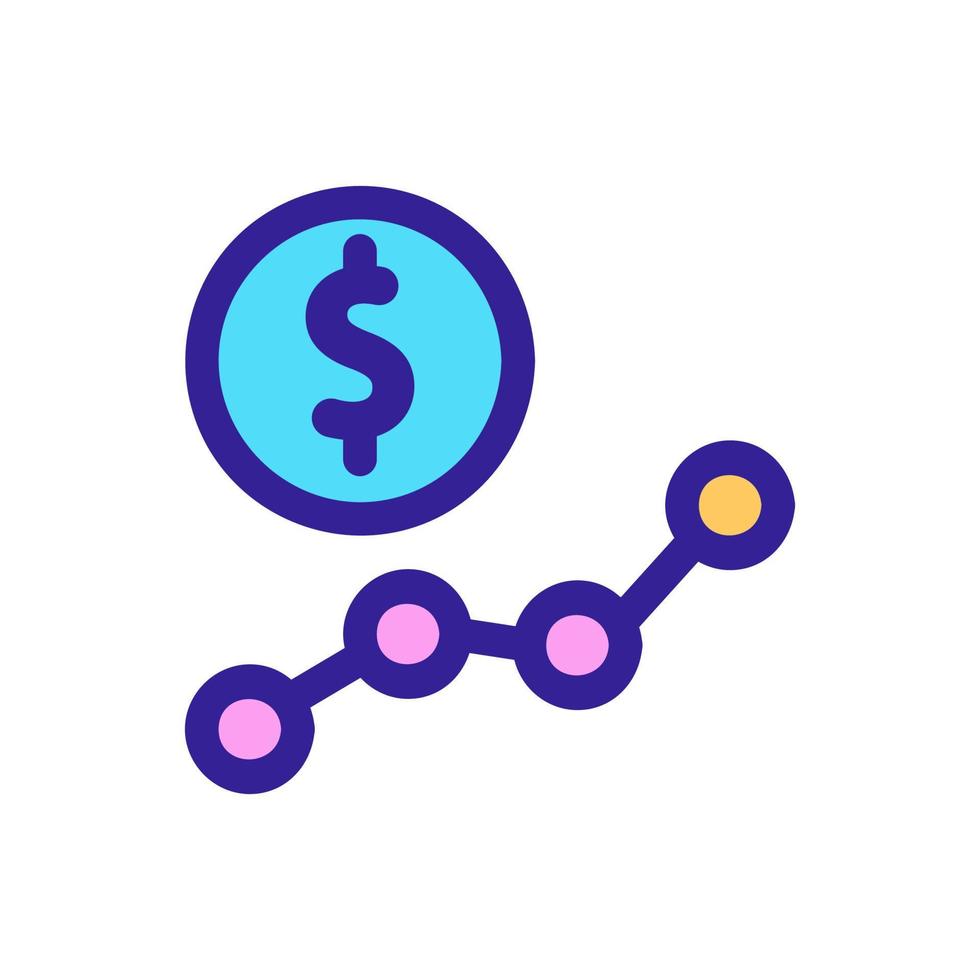 vecteur d'icône de graphique en dollars. illustration de symbole de contour isolé