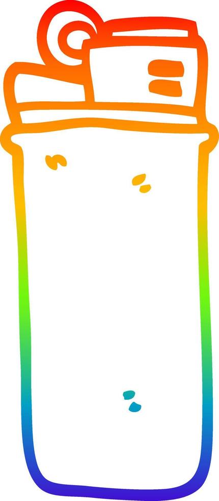 arc en ciel gradient ligne dessin dessin animé briquet jetable vecteur