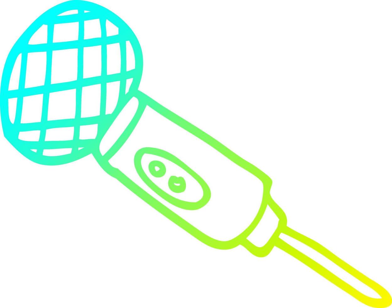 microphone de dessin animé de dessin de ligne de gradient froid vecteur