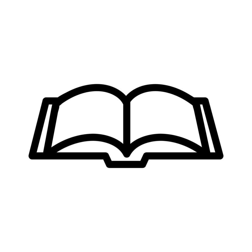 livre ouvert sur le vecteur d'icône de table. illustration de symbole de contour isolé