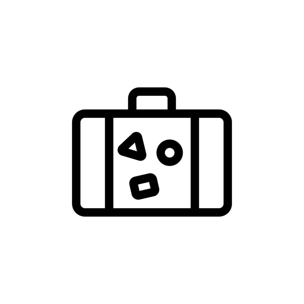 vecteur d'icône touristique valise. illustration de symbole de contour isolé