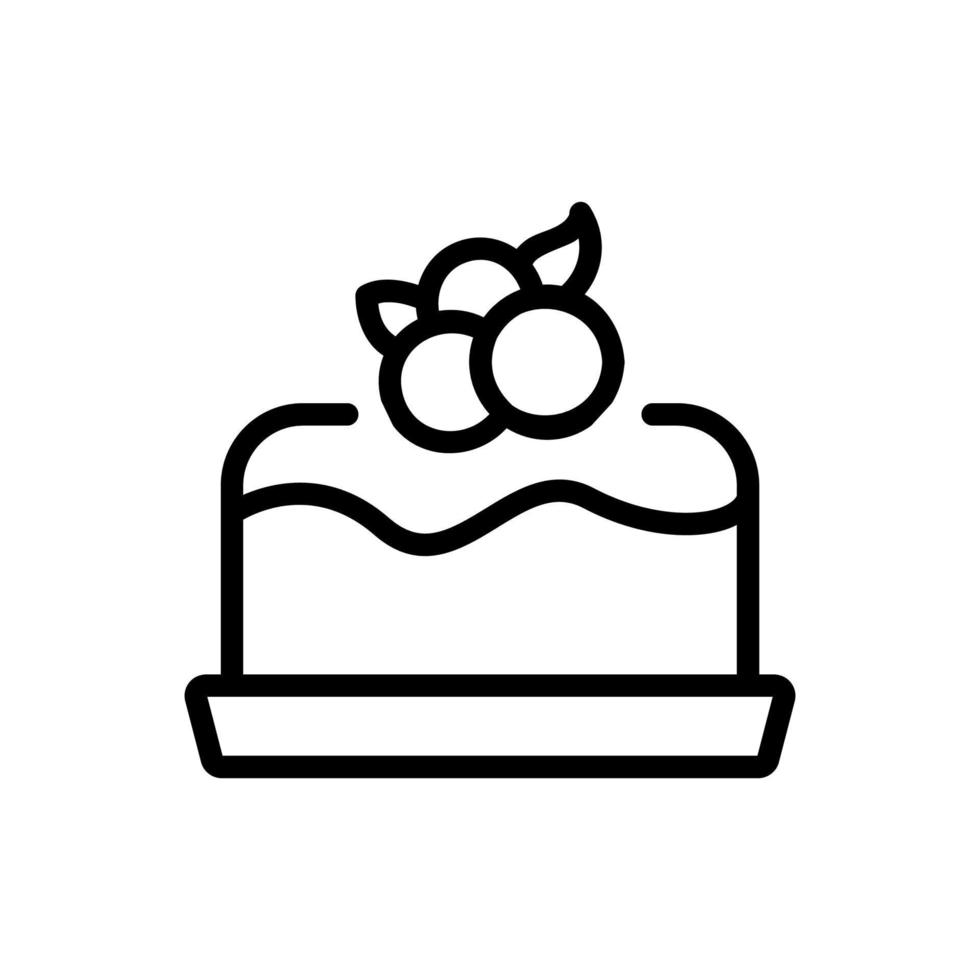 illustration de contour vectoriel icône gâteau aux bleuets