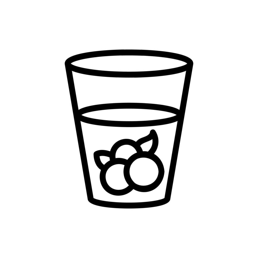 illustration de contour vectoriel icône thé aux bleuets