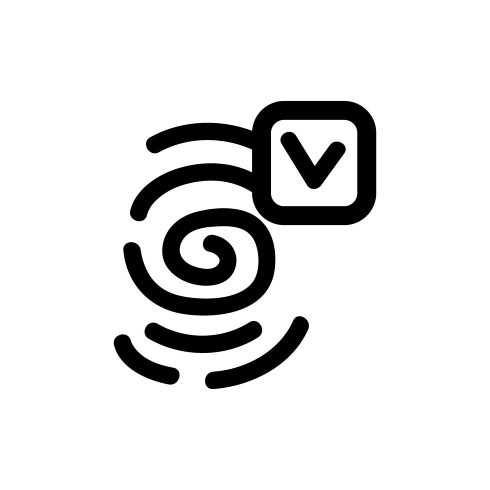 numérisation réussie du vecteur d'icône de doigt. illustration de symbole de contour isolé