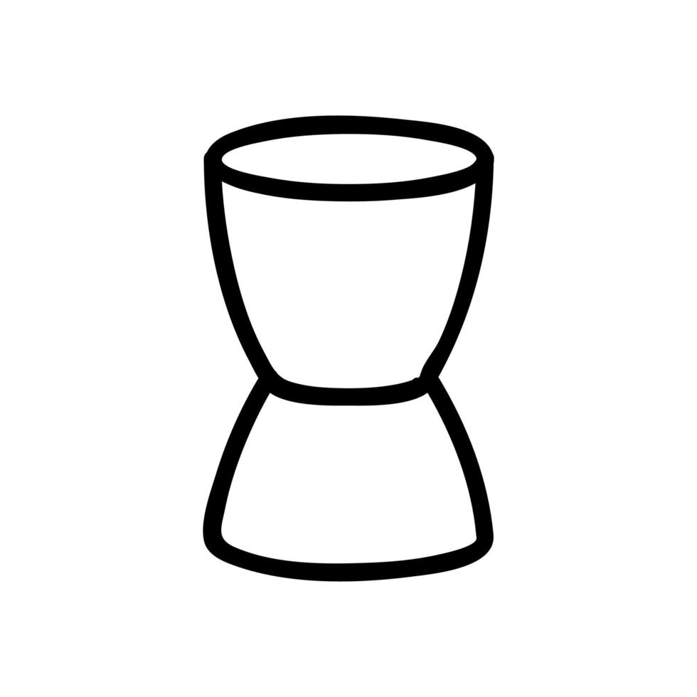 illustration de contour vectoriel icône tasse à mesurer ou jigger