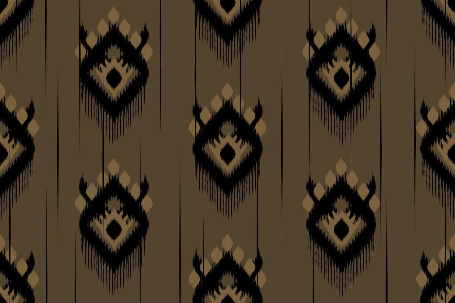 ikat brun oriental. motif géométrique sans couture ethnique traditionnel. style tribal rayé. conception pour le fond, l'illustration, le tissu, le batik, les vêtements, l'emballage, le papier peint, le tapis, la broderie vecteur