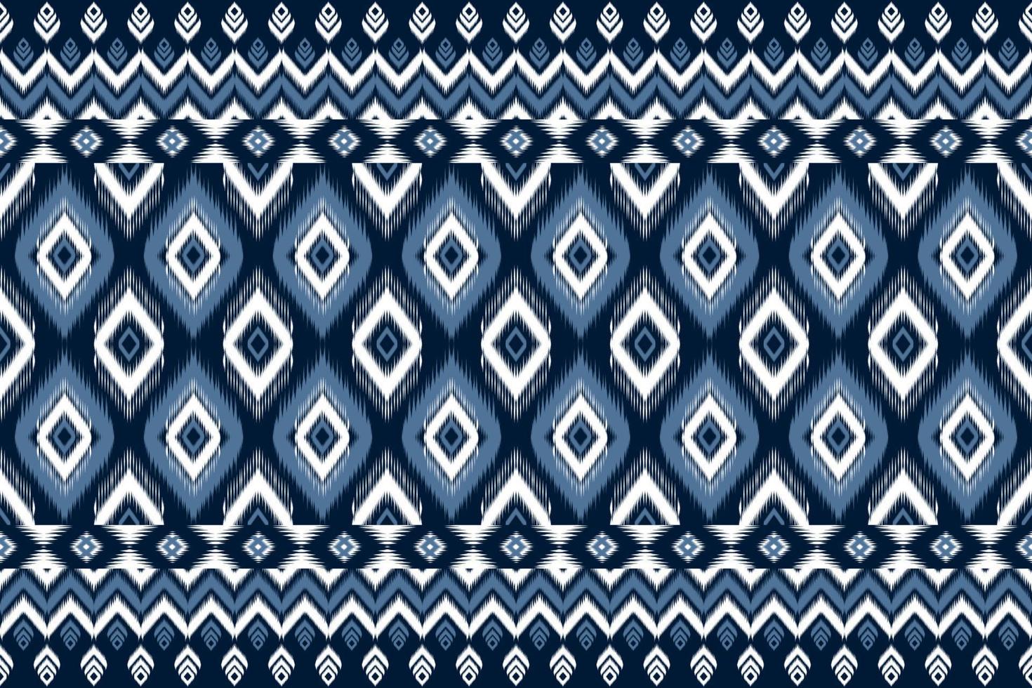 modèle sans couture ethnique ikat. géométrique tribal rayé traditionnel. conception pour le fond, tapis, papier peint, vêtements, emballage, batik, tissu, illustration vectorielle. style de broderie. vecteur