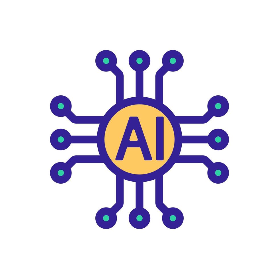 vecteur d'icône d'intelligence artificielle. illustration de symbole de contour isolé