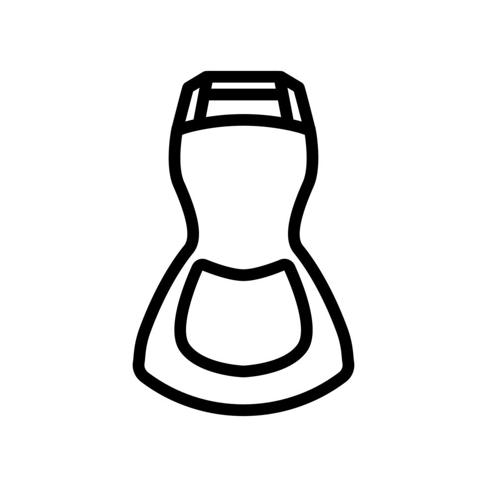 tablier court féminin sur la figure avec une énorme illustration de contour vectoriel d'icône de poche