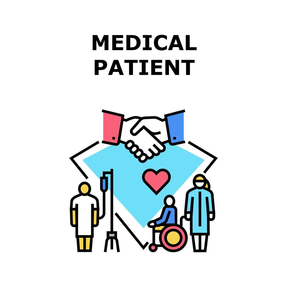 illustration de couleur de concept de vecteur de patient médical