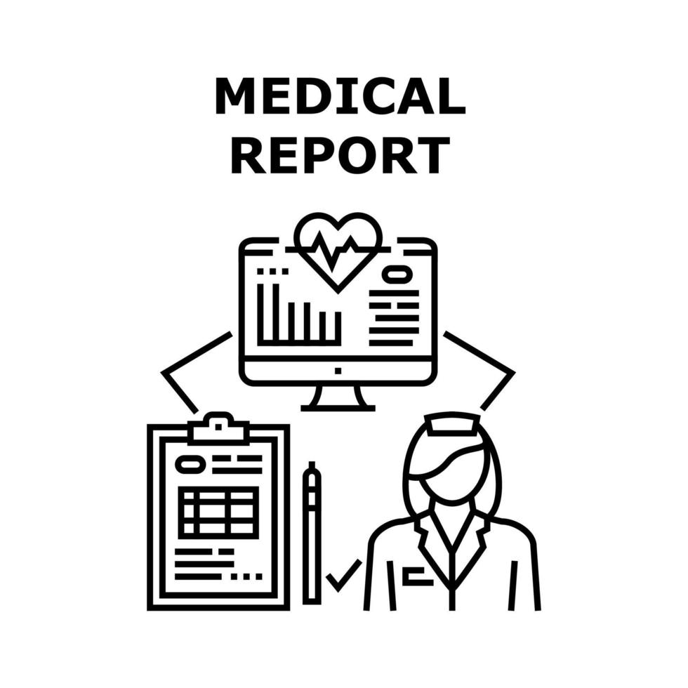 rapport médical vecteur concept illustration noire