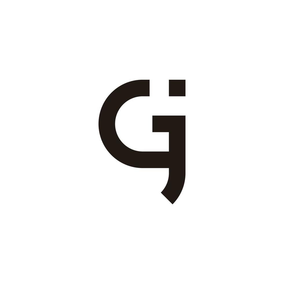 lettre gj vecteur de logo de ligne géométrique simple