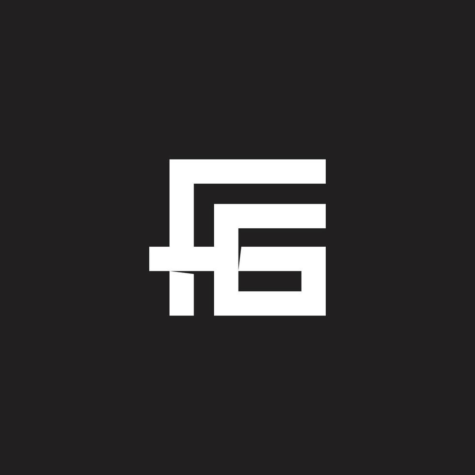 lettre fg carré simple lié ligne logo 3d vecteur