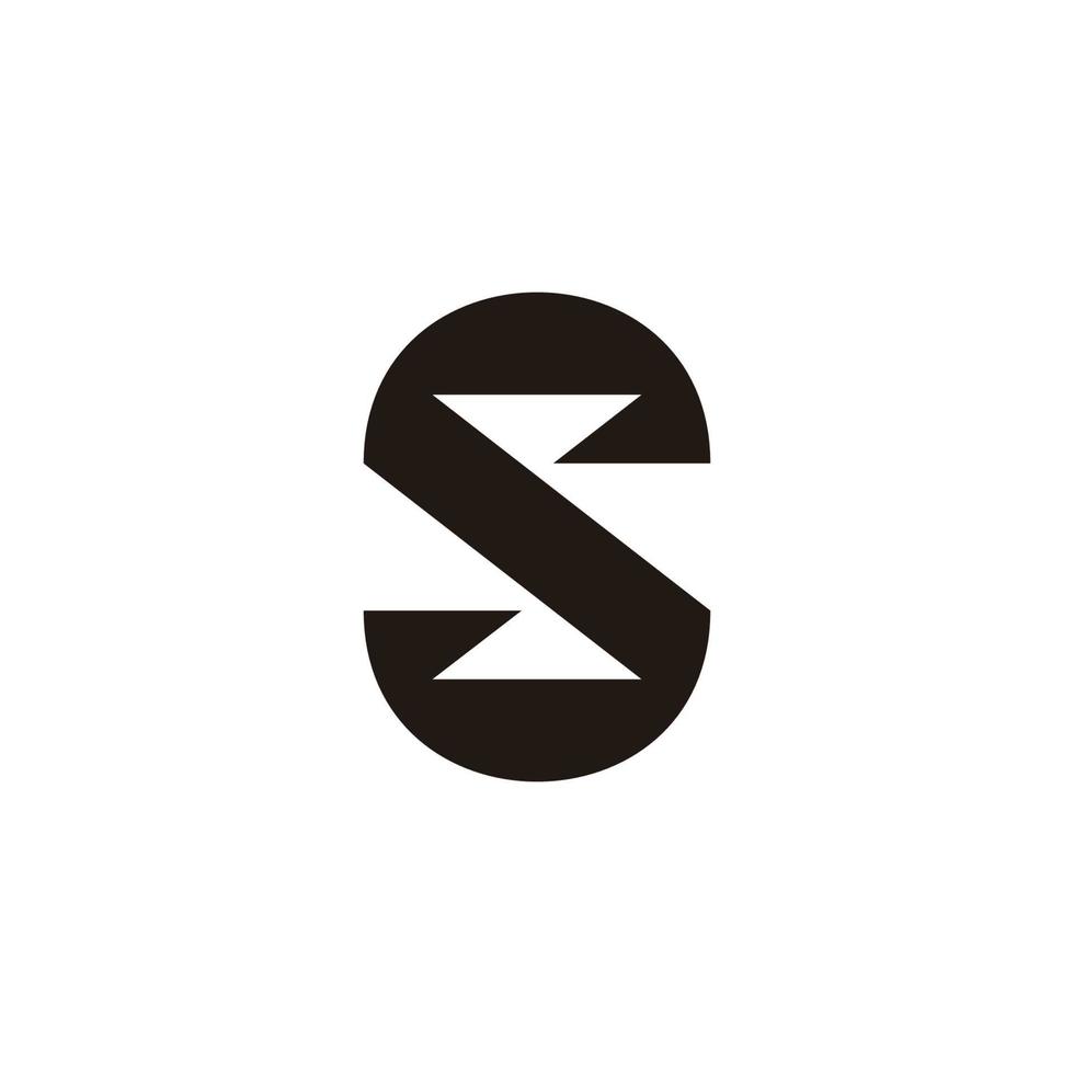 lettre s simple géométrique croix conception logo vecteur