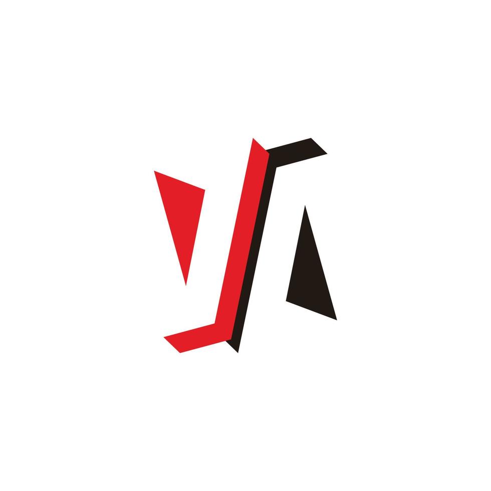lettre v vecteur de logo géométrique 3d coloré simple ombre