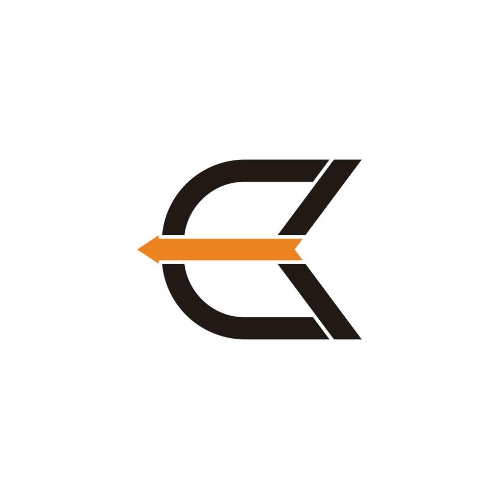 lettre ck flèche rapide logo géométrique simple vecteur