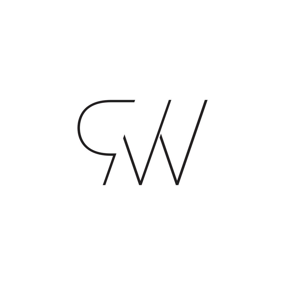 lettre qw vecteur de logo linéaire mince simple