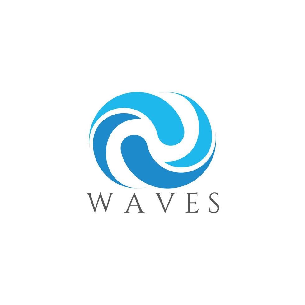 vecteur de logo géométrique d'ombre de vagues bleues liées