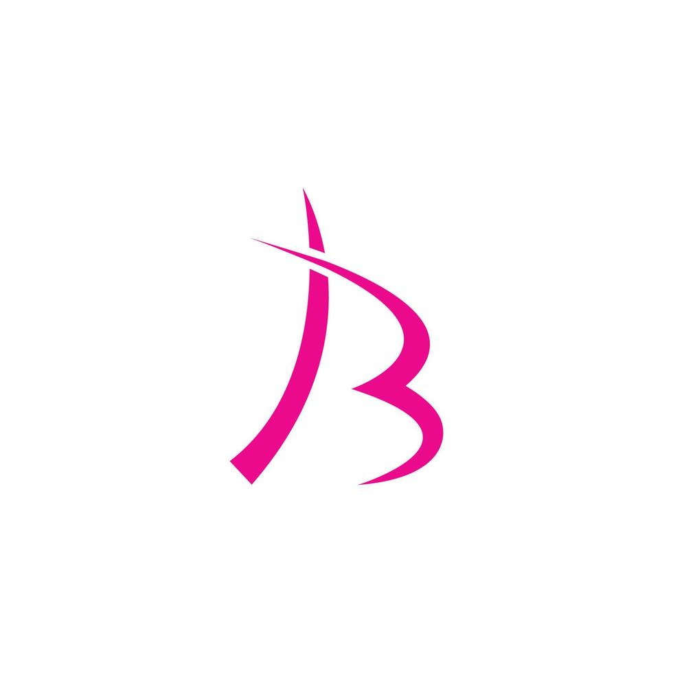lettre b courbes simples ligne abstraite logo vecteur