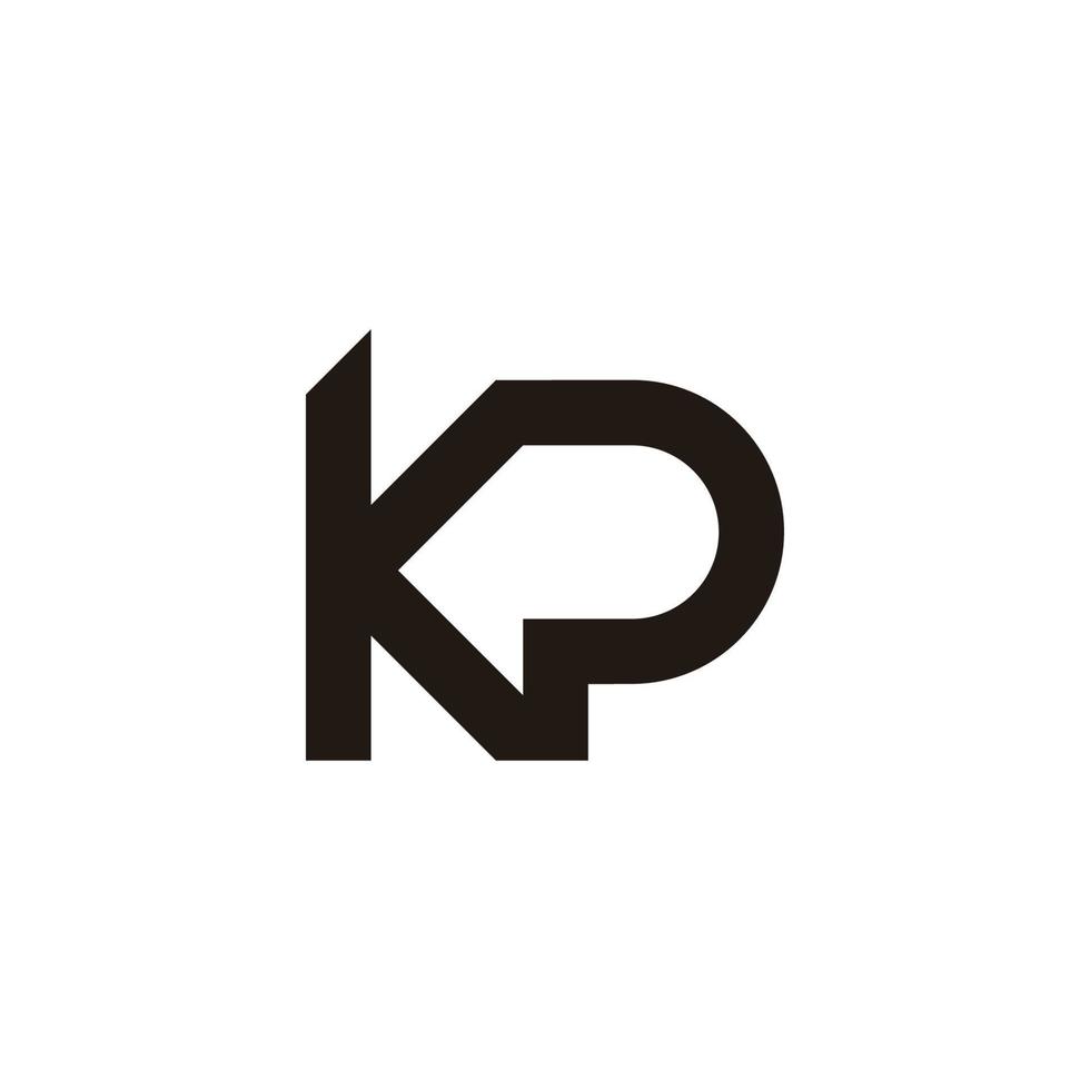 lettre kp géométrique simple ligne liée vecteur logo