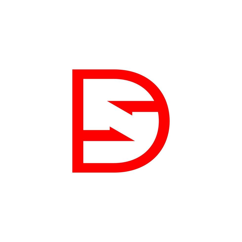 lettre ds symbole géométrique opposé flèche logo vecteur