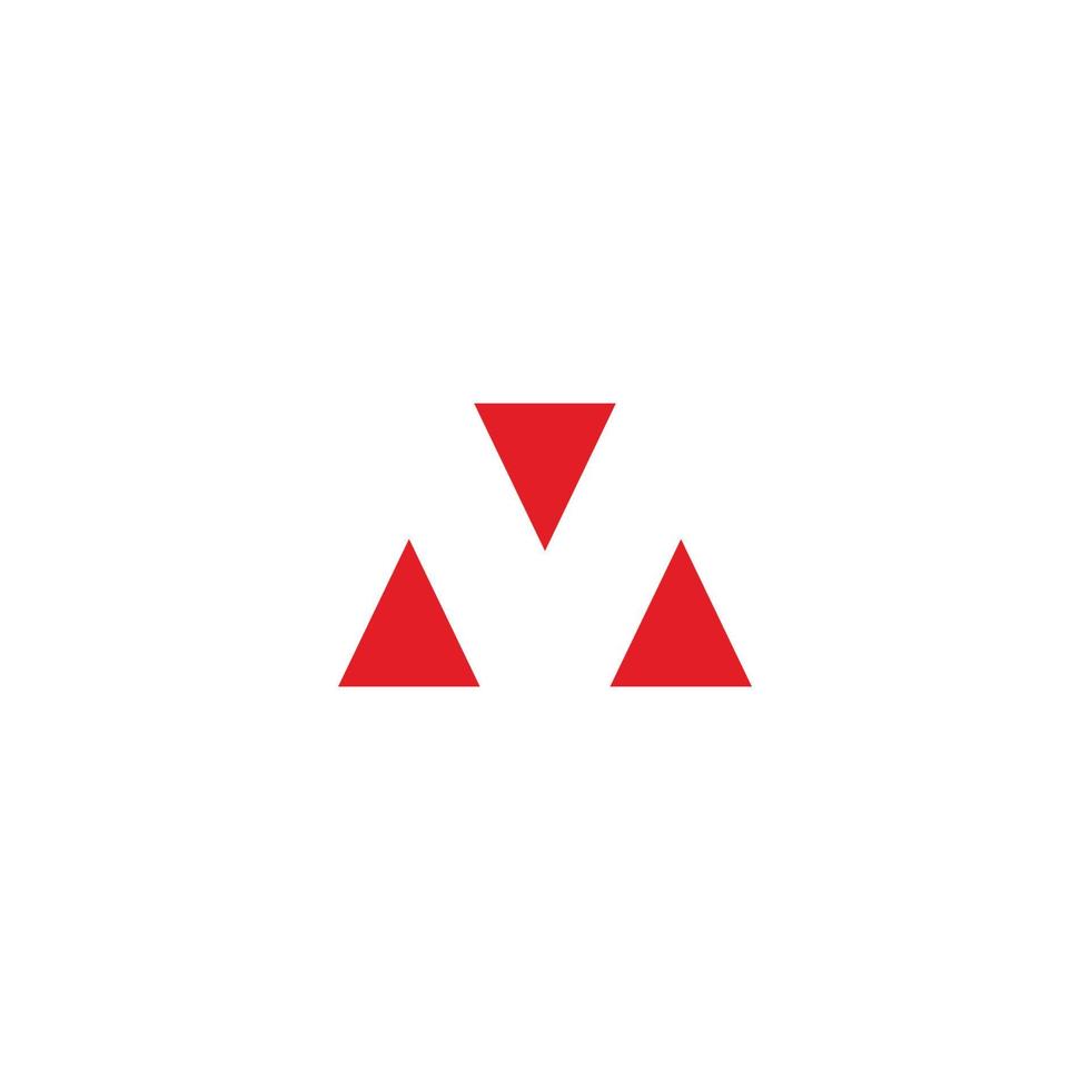 lettre v triangles espace négatif logo simple vecteur