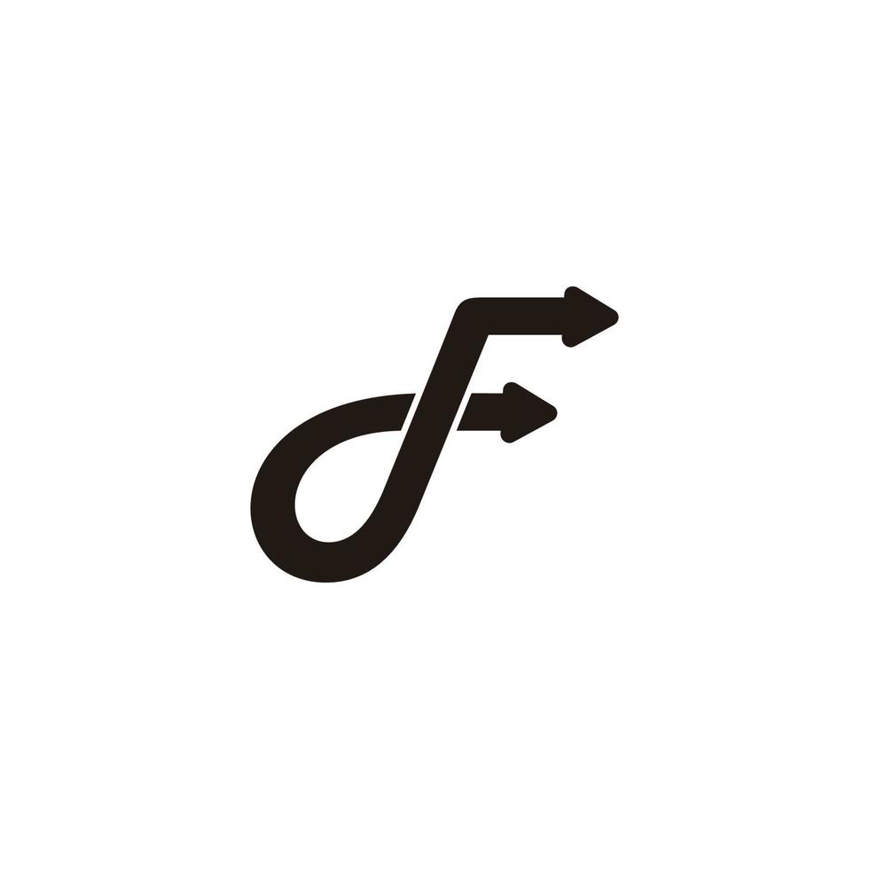 lettre df flèches de mouvement logo simple vecteur
